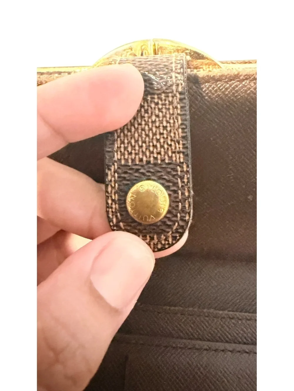 Louis Vuitton Damier Ebene Canvas Wallet Brown Checkered Pattern